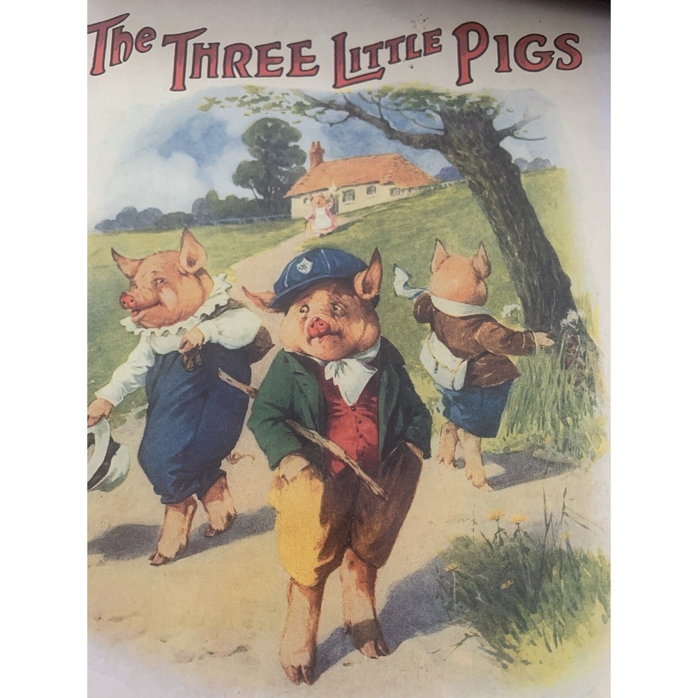 The Three Little Pigs Book 1993 Paperback From Gallery Gold 9.75" x 12" mint